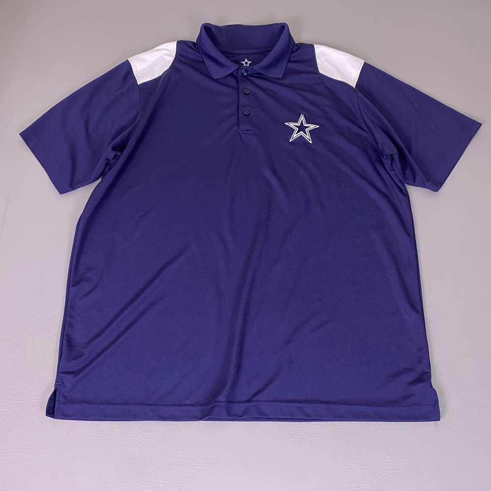 Dallas Cowboys Polo Shirt Men's 2XL Navy‎ Blue White Star Logo Performance **
